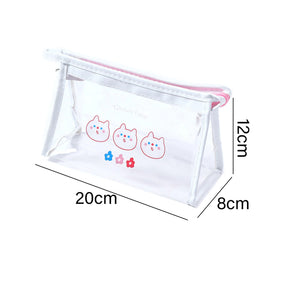 Transparent Waterproof Pencil Case Cosmetic Bag Organizer With Zipper-3