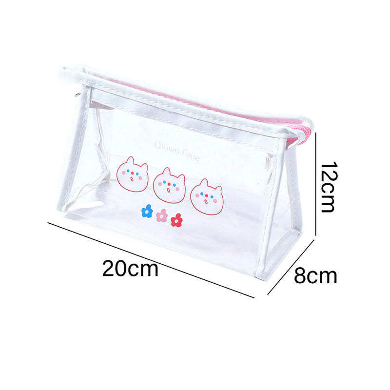 Transparent Waterproof Pencil Case Cosmetic Bag Organizer With Zipper-3