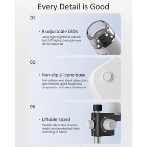 4.3 Coin Microscope 1000X 1080P with 8 Adjustable LEDs Compatible with MacOS Windows