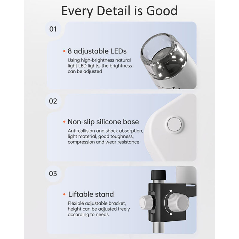 4.3 Coin Microscope 1000X 1080P with 8 Adjustable LEDs Compatible with MacOS Windows