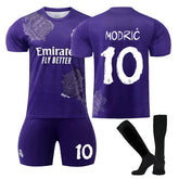 MODRIC #10 Real Madrid CF Y3 Purple Soccer Jersey Kit Football T-shirt Set for Adult Kids