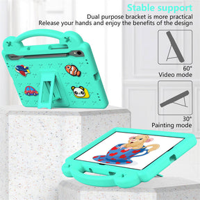 Portable Tablet Case with Handle Stand for Samsung Galaxy A9 Plus-MintGreen