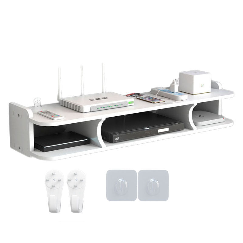 Wall Storage Shelf 2 Tiers for Set-Top Box WiFi Router Punching-Free-B