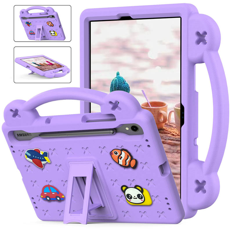 Portable Tablet Case with Handle Stand for Samsung Galaxy A9 Plus-LightPurple