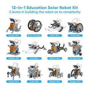 STEM 12-in-1 Solar Robot Toys DIY Building Science Experiment Kit for Kids