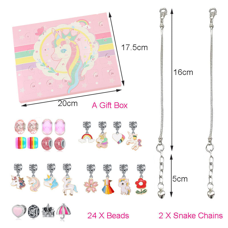 Unicorn Bracelet Making Kit Includes 24 Charms and 2 Chains for Girls