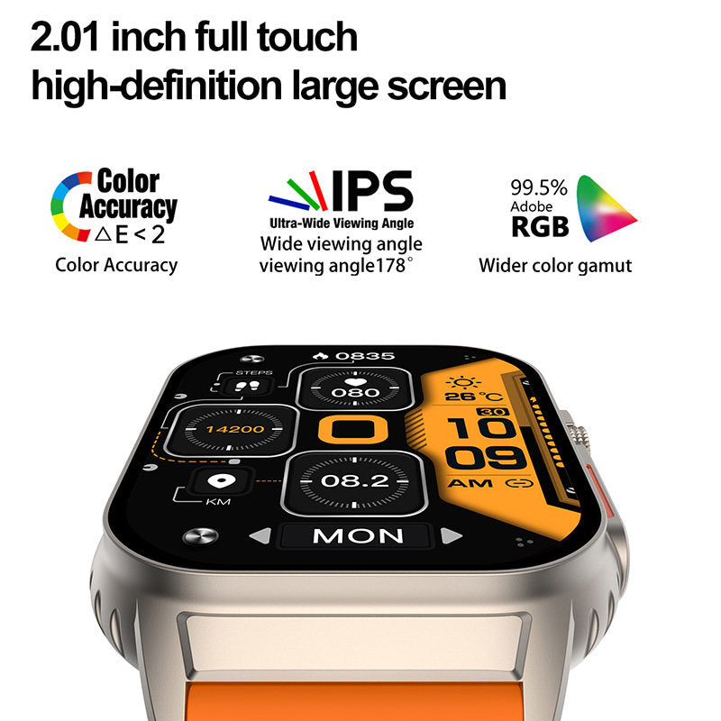 Bluetooth Smart Watch with Blood Pressure and Heart Rate Monitoring-Orange