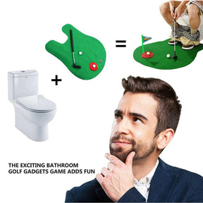 Mini Toilet Golf Set Putting Golfing Game Indoor Practice Toy