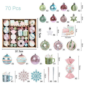 70 Pcs Christmas Tree Ornaments Dessert Pendants for Wedding Holiday