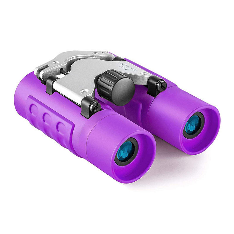 Binoculars 8x21 High Resolution Compact for 3-12 Years Kids Camping-Purple