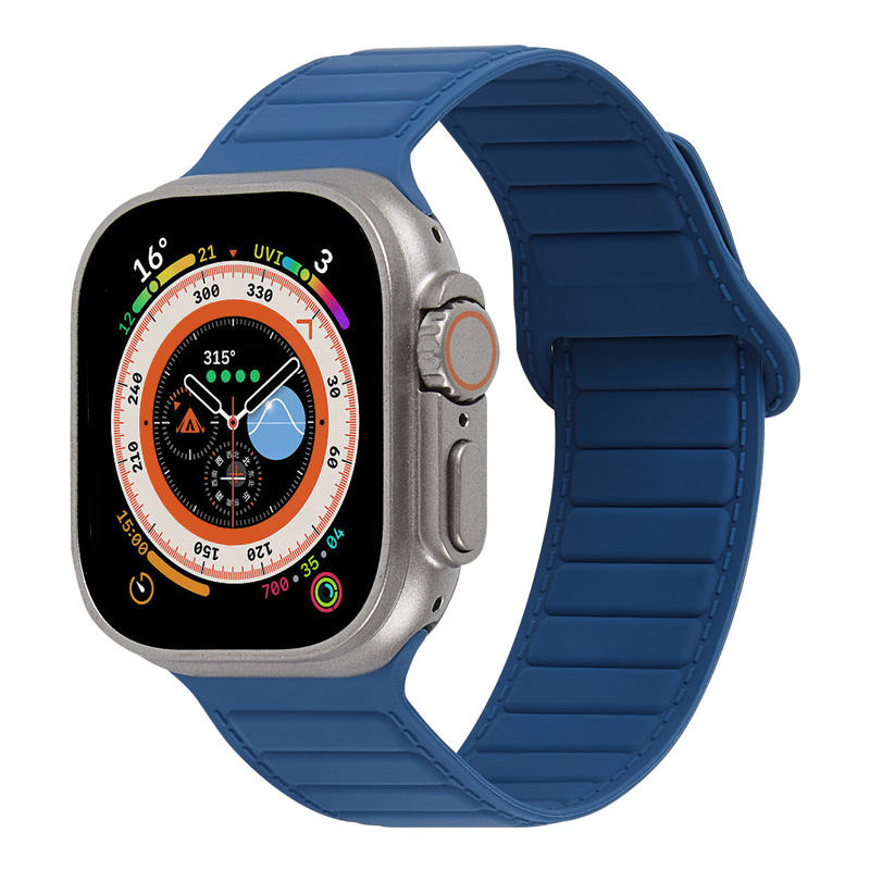 Silicone Magnetic Watch Bands Adjustable Loop Strap for Apple Watch-8