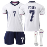 FODEN #7 England Home Jersey Soccer Jersey Kit Football T-shirt Set for Adult Kids