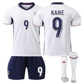 KANE #9 England Home Jersey Soccer Jersey Kit Football T-shirt Set for Adult Kids