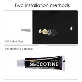 Electric Toothbrush Holder Self Adhesive 4 Slots with Diatomite Dish-Black