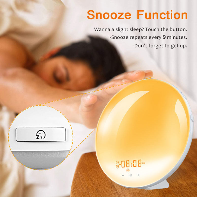 Sunrise Alarm Clock with 7 Colors Light FM Radio for Heavy Sleepers