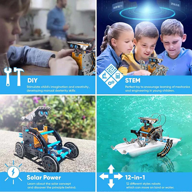 STEM 12-in-1 Solar Robot Toys DIY Building Science Experiment Kit for Kids