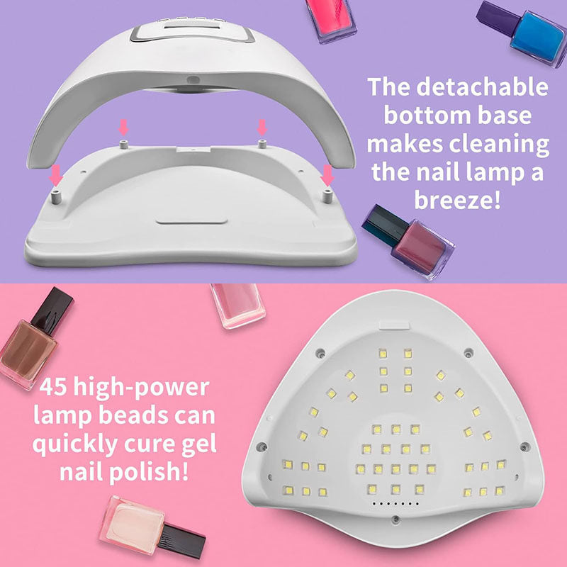 UV Gel Nail Lamp 150W with 4 Timers & 45 Lamp Beads for Gel Polish