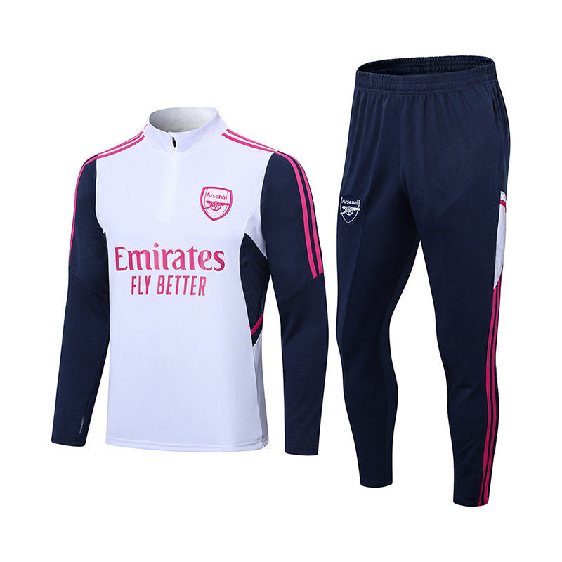 Arsenal Soccer Jersey Kit Football T-shirt Set for Adult Kids with Long Sleeve-White