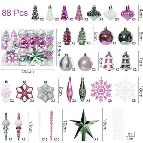 88 Pcs Christmas Balls Ornaments Shatterproof for Home Party Decor