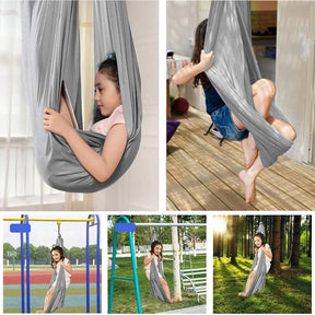 Sensory Swing Indoor Therapy Swing for Adults Kids and Teens Grey 100*280cm