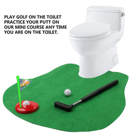 Mini Toilet Golf Set Putting Golfing Game Indoor Practice Toy