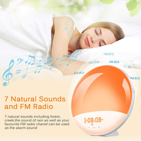 Sunrise Alarm Clock with 7 Colors Light FM Radio for Heavy Sleepers