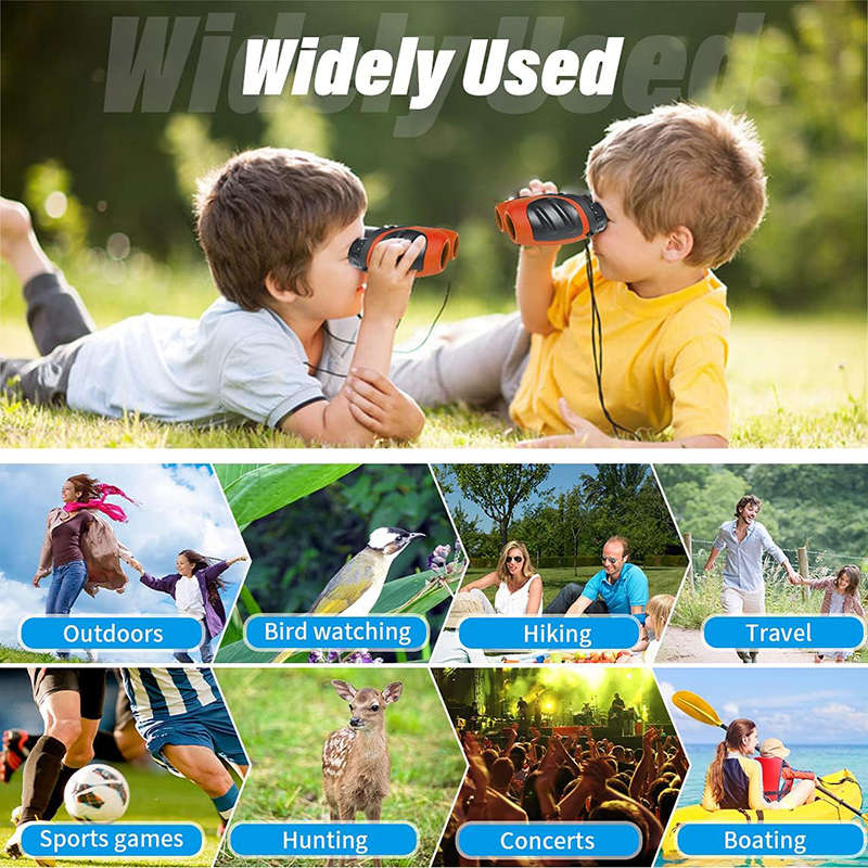 Kids Binoculars 8x21 Compact Waterproof for Age 3-12 Explore Nature-Orange