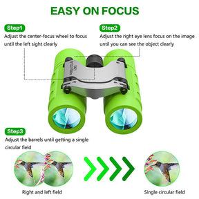 Binoculars 8x21 High Resolution Compact for 3-12 Years Kids Camping-Purple