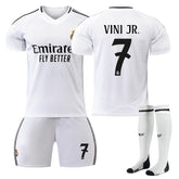 VINI JR. #7 Real Madrid Club Home Jersey Soccer Jersey Kit Football T-shirt Set for Adult Kids