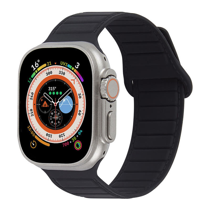 Silicone Magnetic Watch Bands Adjustable Loop Strap for Apple Watch-6
