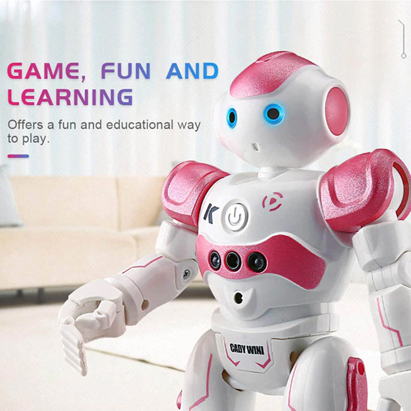 RC Robot Toys Gesture Sensing Smart Robot Toy for Kids Christmas Birthday Gift-Pink