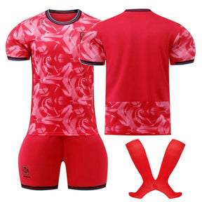 Korea Home Jersey Soccer Jersey Kit Football T-shirt Set for Adult Kids