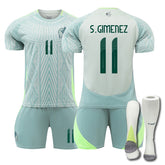 S.GIMENEZ #11 Mexico Away Jersey Soccer Jersey Kit Football T-shirt Set for Adult Kids