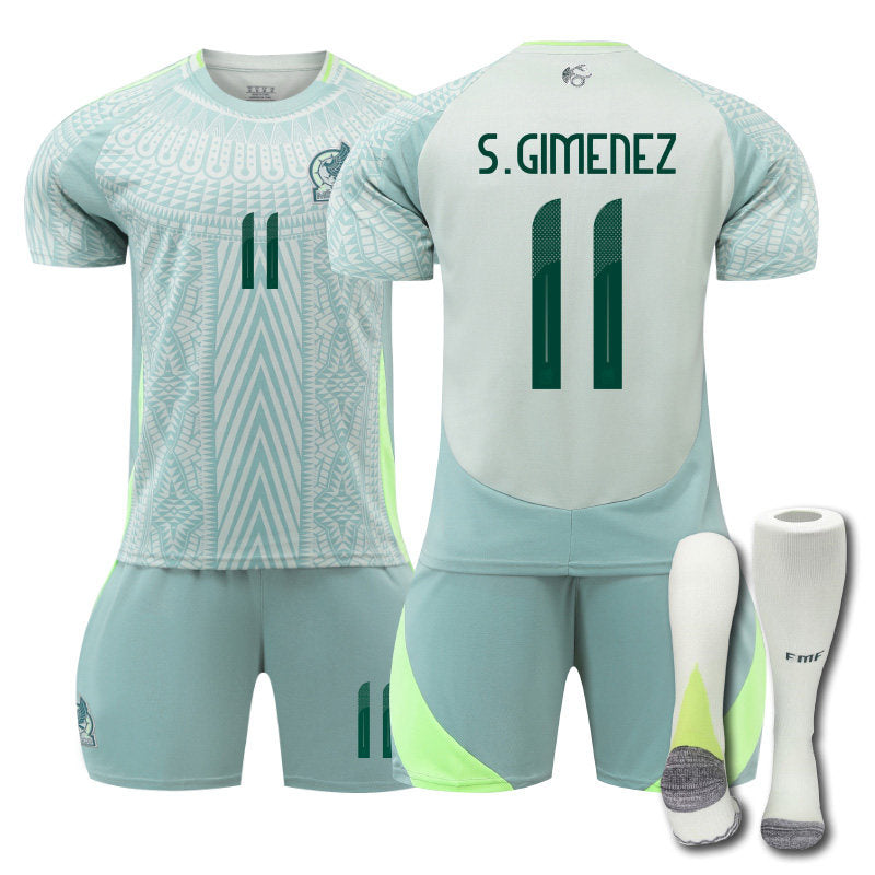 S.GIMENEZ #11 Mexico Away Jersey Soccer Jersey Kit Football T-shirt Set for Adult Kids