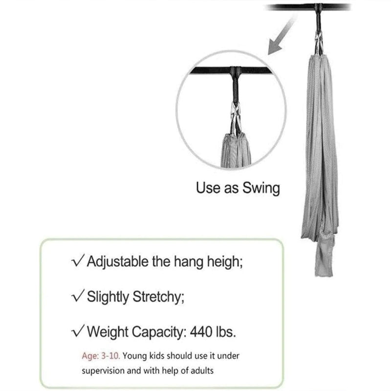 Sensory Swing Indoor Therapy Swing for Adults Kids and Teens Black 100*280cm