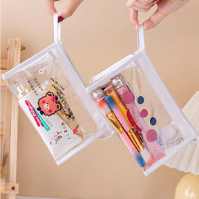 Transparent Waterproof Pencil Case Cosmetic Bag Organizer With Zipper-2