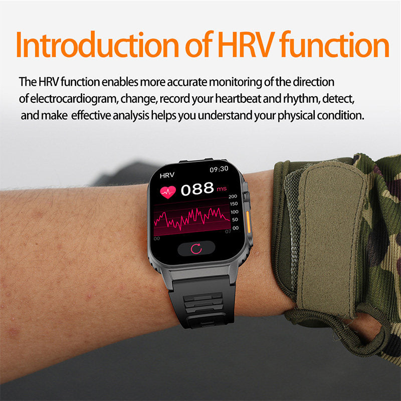 HD Screen Smart Watch 2.01 Inch with Waterproof HRV Fitness Tracker-Silver