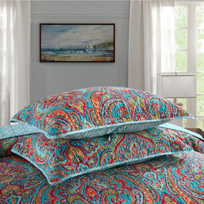 King And Super King Size Bed Luxury 100% Cotton Coverlet Bedspread Set Comforter Quilt Throw 250x270cm Bright Colours