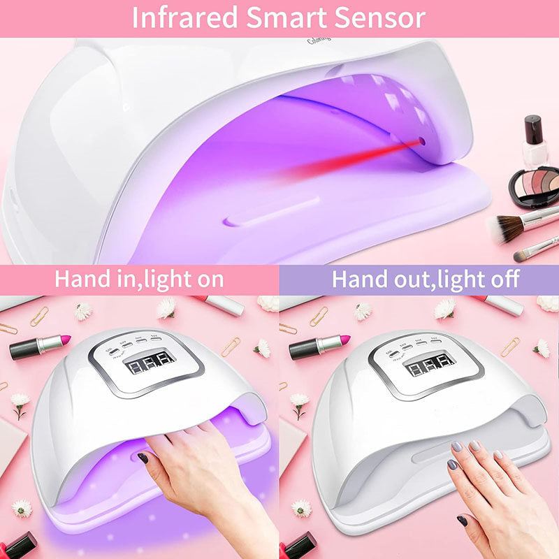 UV Gel Nail Lamp 150W with 4 Timers & 45 Lamp Beads for Gel Polish