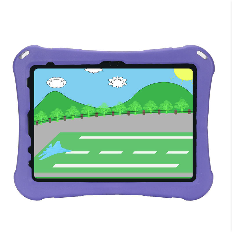 Shockproof Case with Plane Stand and Pencil Holder for iPad 10th 10.9 inch 2022-Purple