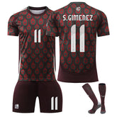 S.GIMENEZ #11 Mexico Home Jersey Soccer Jersey Kit Football T-shirt Set for Adult Kids