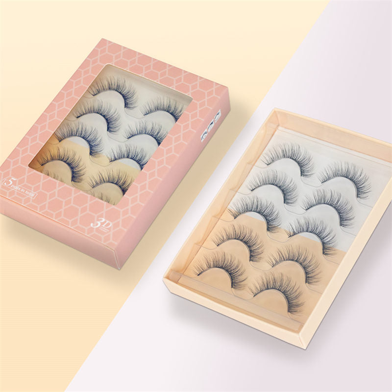 Natural False Eyelashes Wispy Fluffy Lashes Reusable Tapered End Technology Fake Lashes 5 Pairs (F05)