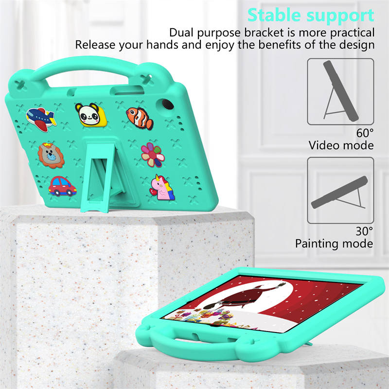 Portable Tablet Case with Handle Stand for Samsung Galaxy S9/8/7-MintGreen