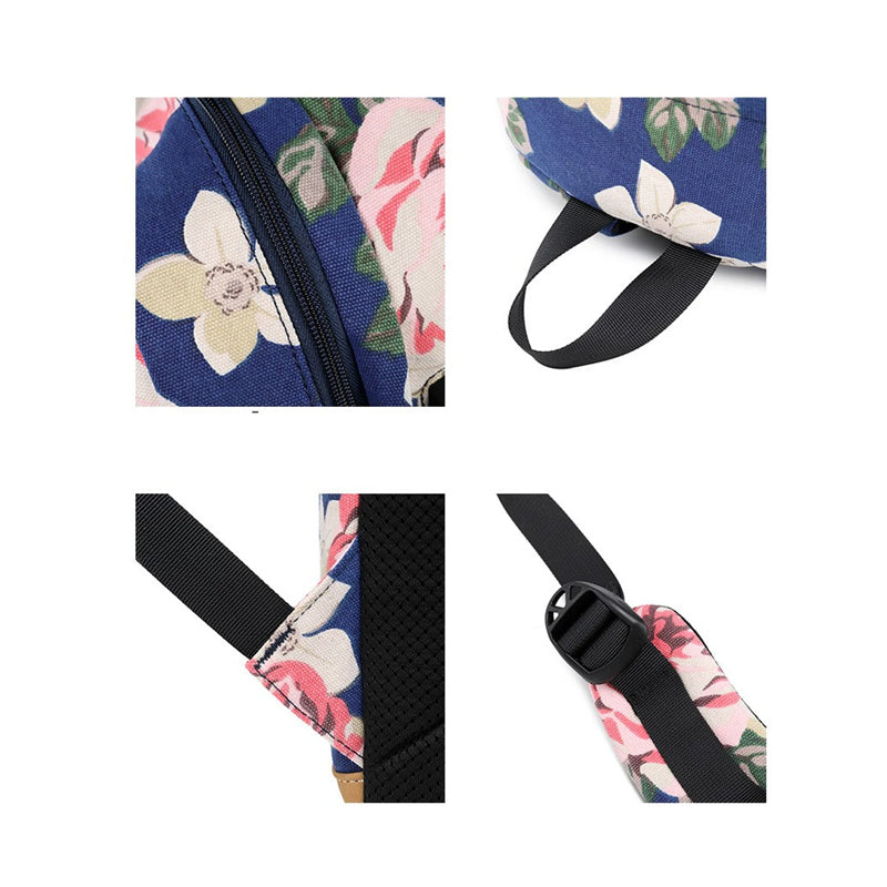 3pcs Girls Backpack Rucksack Travel Flower School USB Shoulder Bag