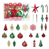 88 Pcs Christmas Balls Ornaments with Hang Rope Home Party Decor-Red