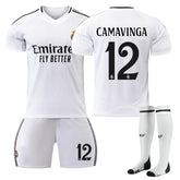 CAMAVINGA #12 Real Madrid Club Home Jersey Soccer Jersey Kit Football T-shirt Set for Adult Kids