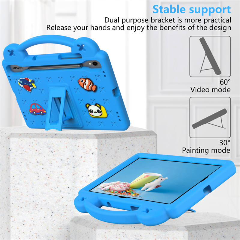 Portable Tablet Case with Handle Stand for Samsung Galaxy A9 Plus-SkyBlue