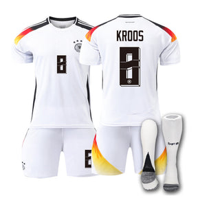 KROOS #8 Germany Home Jersey Soccer Jersey Kit Football T-shirt Set for Adult Kids