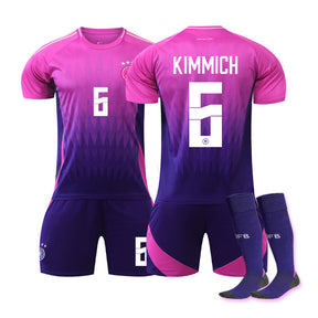 KIMMICH #6 Germany Away Jersey Soccer Jersey Kit Football T-shirt Set for Adult Kids