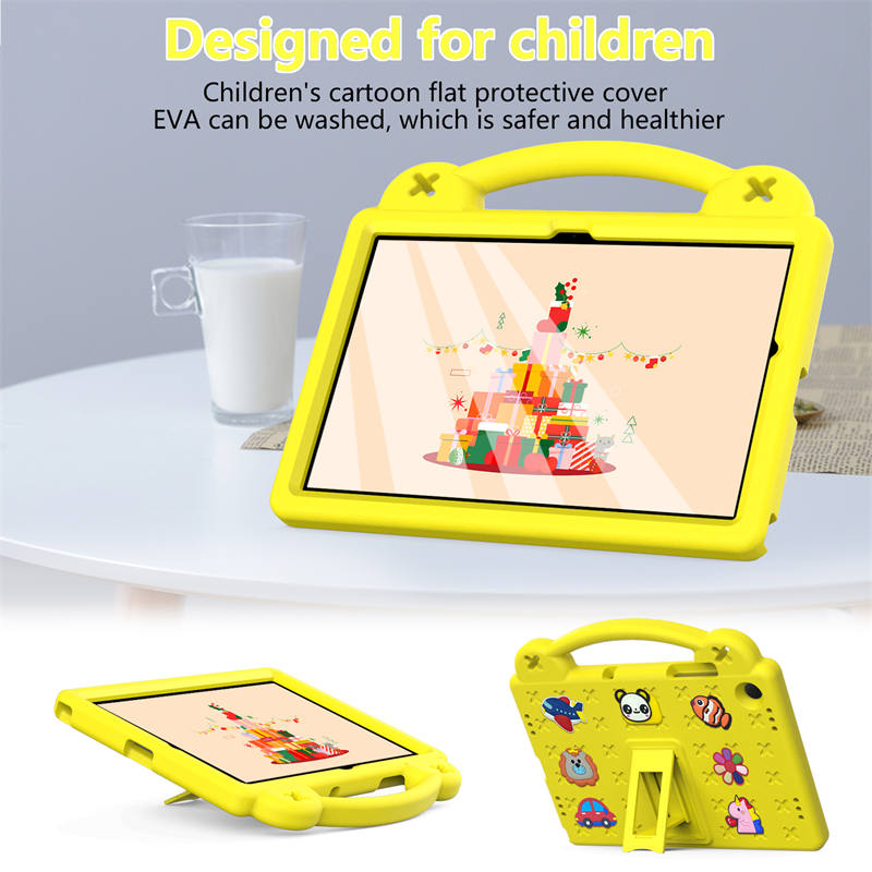 Portable Tablet Case with Handle Stand for Samsung Galaxy S9/8/7-Yellow